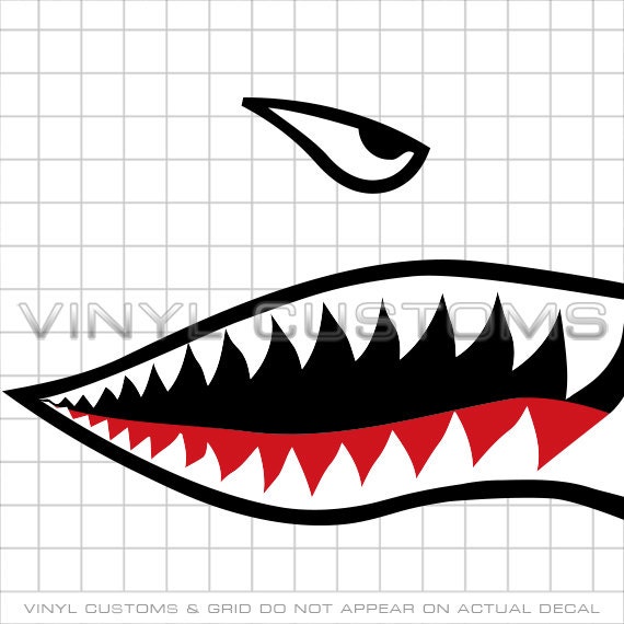 Flying Tigers Vinyl Decal Sticker Shark Teeth by VinyICustoms