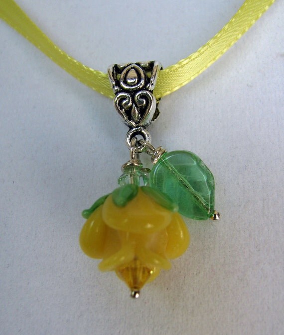 Yellow Rose Jewelry Necklace Pendant Yellow Rose Texas Rose