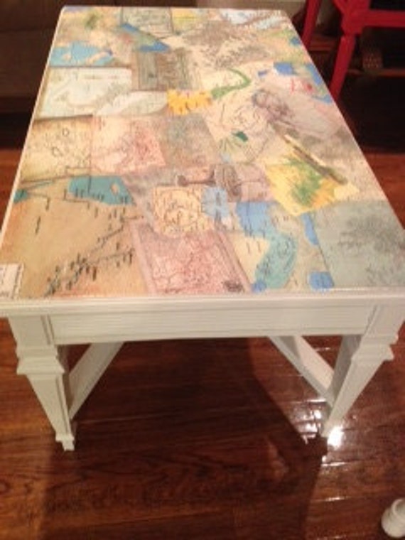 vintage decoupage coffee table vintage decoupage coffee table