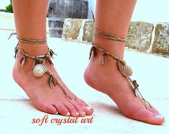 Barefoot Sandals. Native American. Boho Barefoot Sandals, Barefoot ...