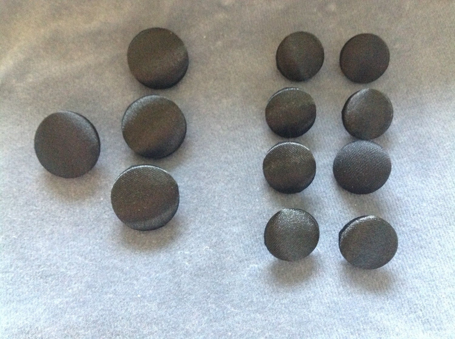 Black tuxedo button set. Black satin buttons. 4front and