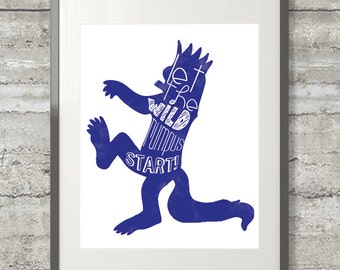 Where The Wild Things Are - Let the Wild Rumpus Start Nursery Art 8x10 Print