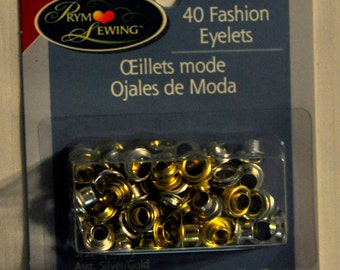 Gold and Silver Eyelets - 40 Count