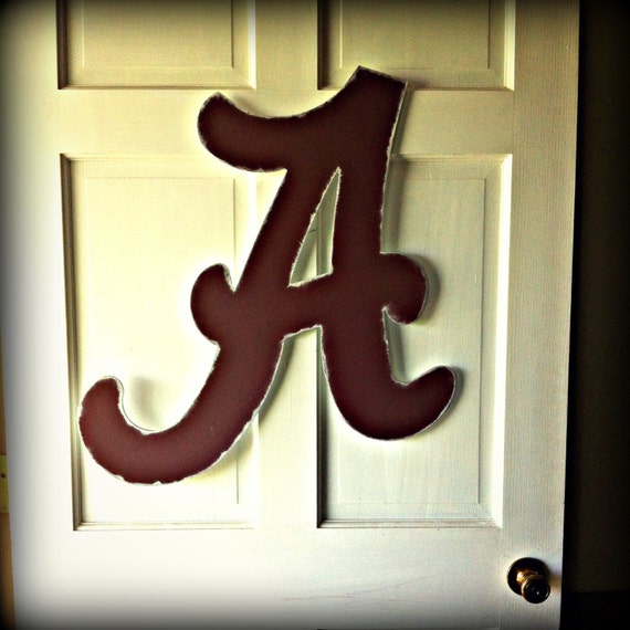 decal letter sign Crimson Tide Painted Letter Wooden Alabama University Hand of