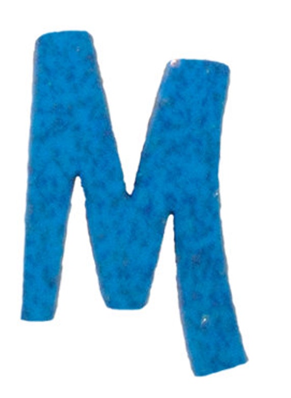 Turquoise Blue Letter M