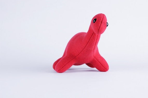 Items similar to Red Dinosaur Plush Toy - Brontosaurus Stuffed Animal ...