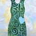 Handmade Slug, Stuffed Animal Cloth Doll Art Toy, Hug Me Slug, Personalized Hang Tag, Green Batik, Light Turquoise, 9 inch, Ready-made