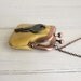 vintage key locket necklace - yellow mustard