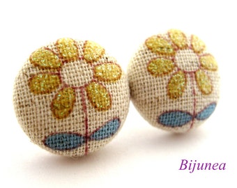Flower earrings - Yellow flower stud earrings - Flower studs - Flower post earrings - Flower posts sf943