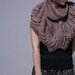 Hand knit capelet/ poncho in Mocha, weaving leaves