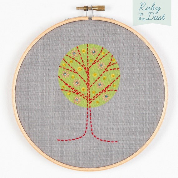 Items similar to Tree Hoop Wall Art Embroidery Kit on Etsy