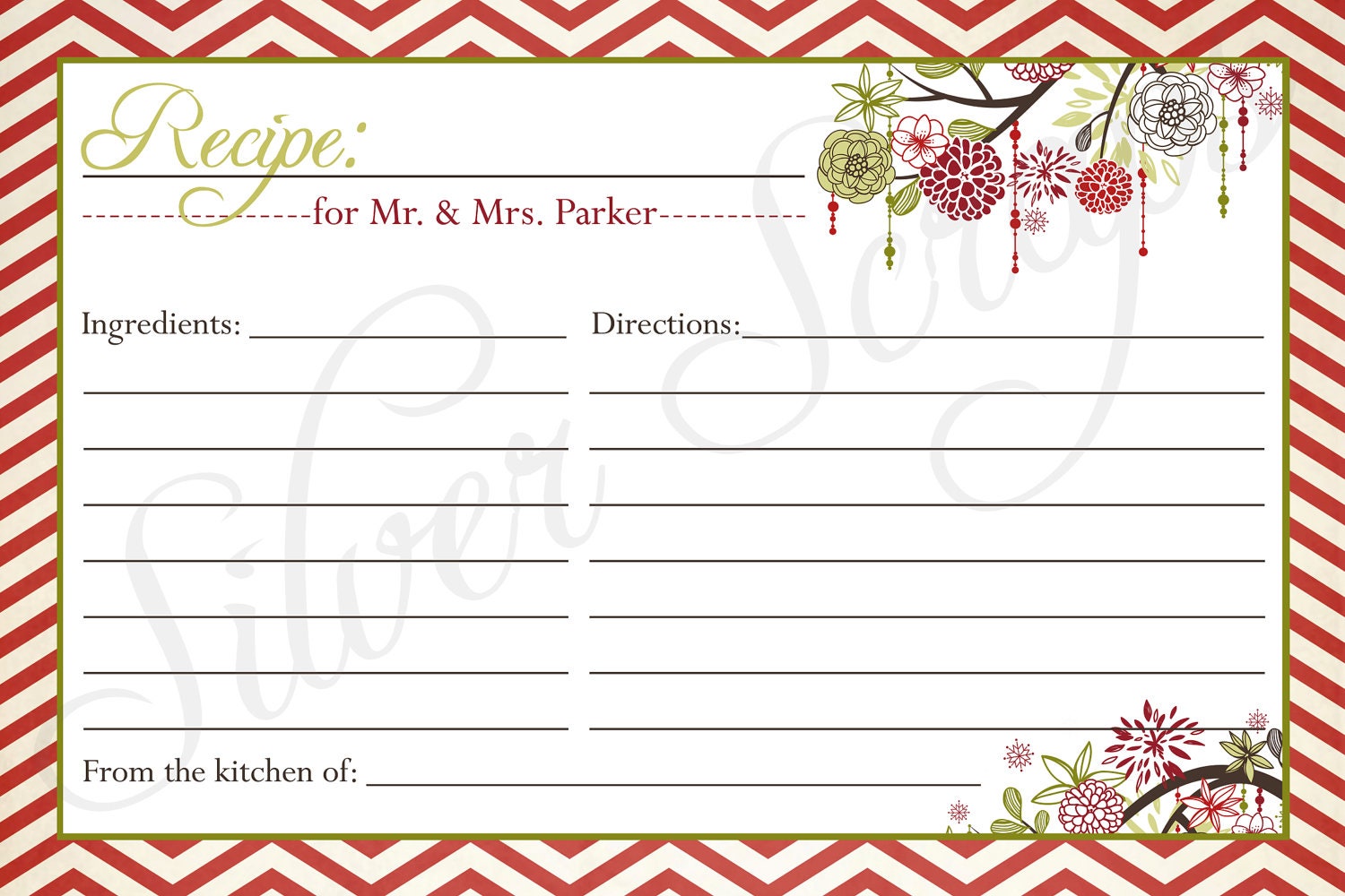 create your own recipe card template for word