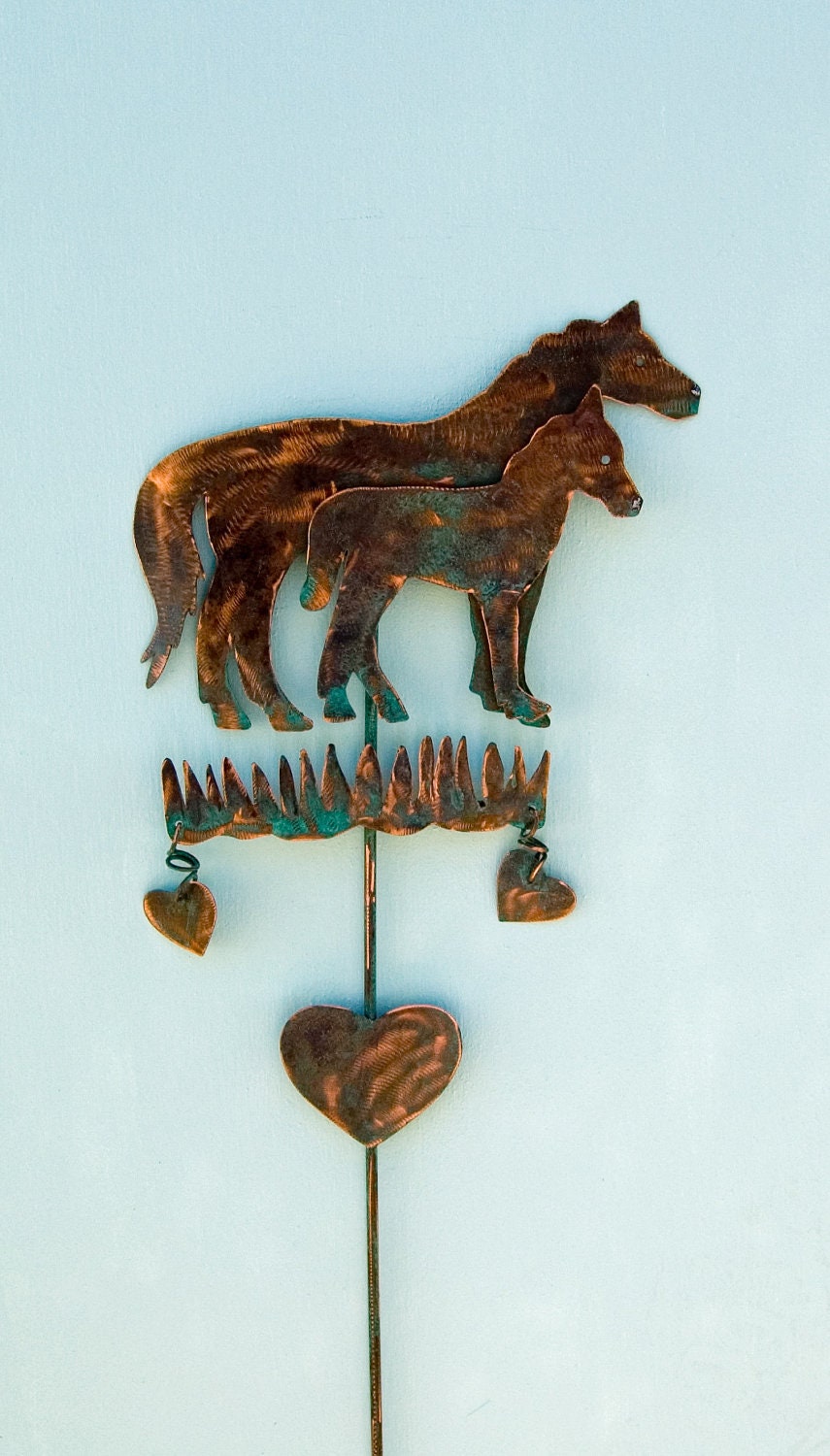 HORSE Garden Handmade PLANT STAKE Lawn Ornament Colt Outdoor