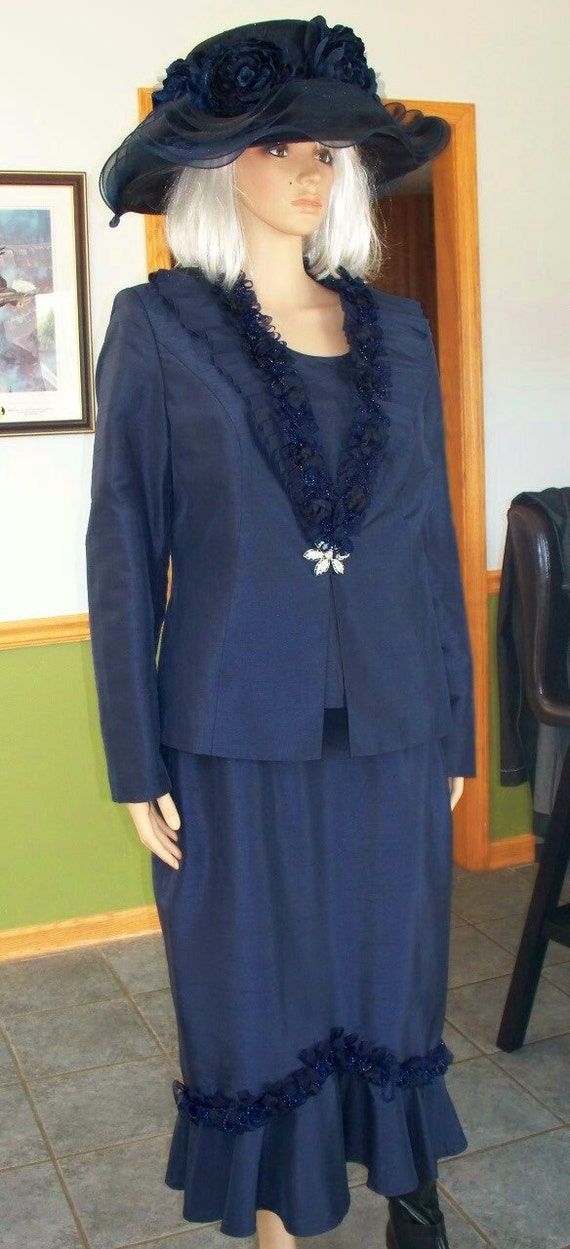 Womens Suit & Hat : Blue Suit with Matching Hat Camisole