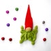Teething waldorf christmas elf doll toy for baby custom made. here is red and green eco friendly gifts for kids
