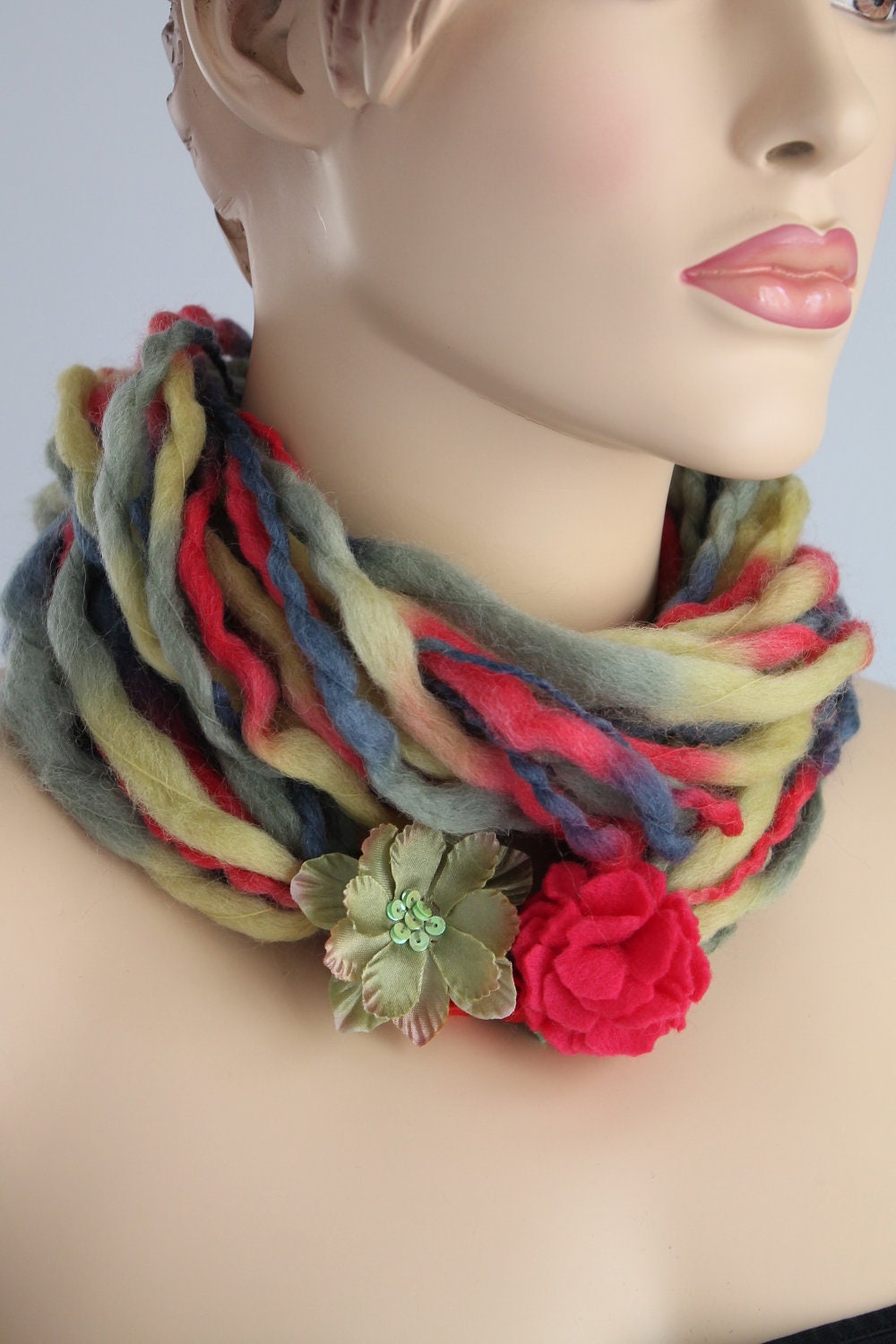 Wool Infinity Scarf / Loop Scarf / Scarf Necklace by levintovich