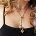 vintage emerald double pendant necklace // golden orbs