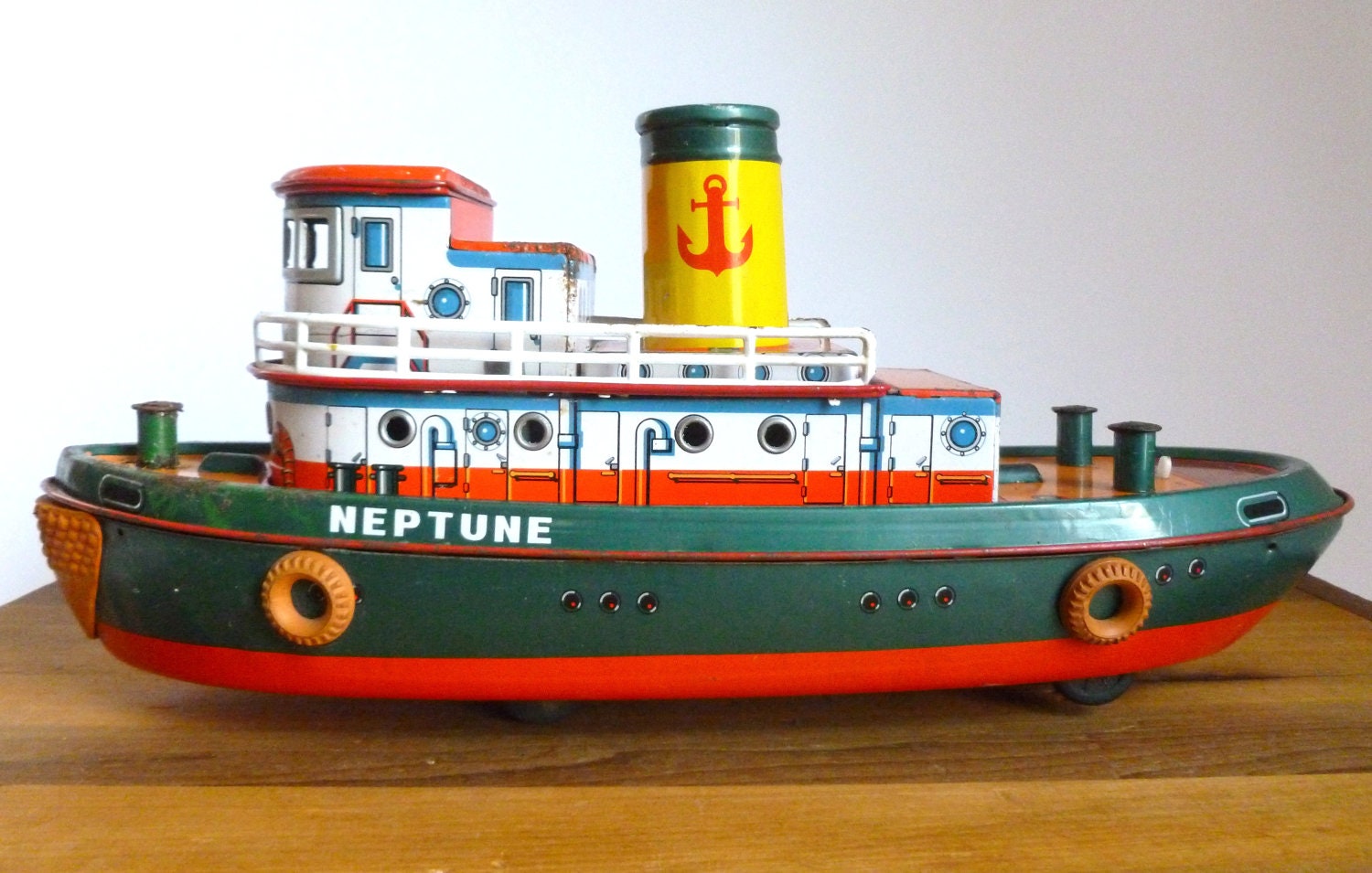 mid century 1950's modern toys tin neptune battery