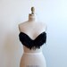 SALE / Vintage 1980s black feathered bra