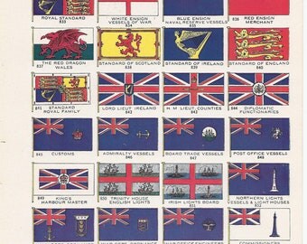 Flags of the British Empire, Vintage Illustration, England, Ireland ...