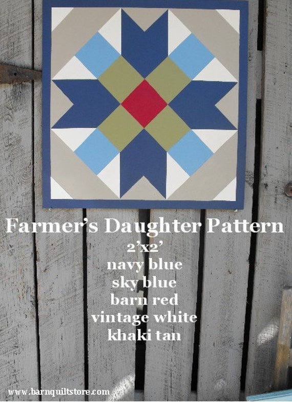 Painted Wood Barn Quilt Farmer's Daughter Patterm