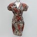 Vintage 80s animal print dress with shoulder pads, XS / small