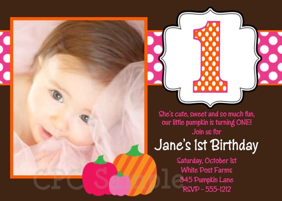 Little Pumpkin Birthday Party Invitation - Printable or Printed Il_570xn