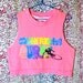Neon Pink Ocean Pacific Tank Top - Vintage 1980s Cropped Sweatshirt - Size Small / Medium