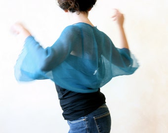 Wedding shrug, Bridal Shrug, Silk shrug, Short Sleeve Shrug, Boho Wedding Shrug, Medieval wedding, Sheer shrug, chiffon shrug, silk scarf