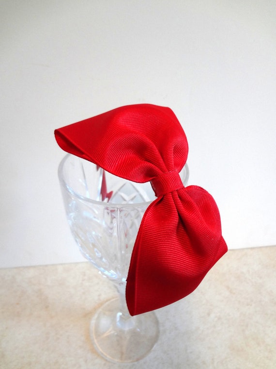 Red Hair Bow Headband - Big Red Bow - Christmas Headband. Girls Hair ...