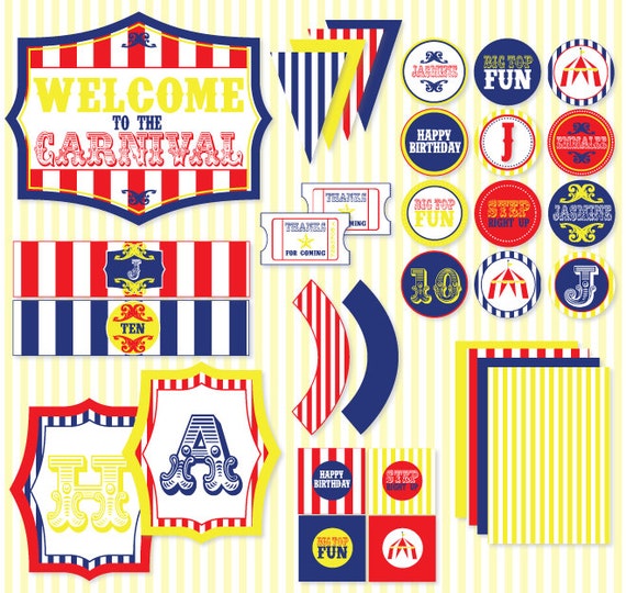 Circus PRINTABLE Party from Love The day Il_570xn