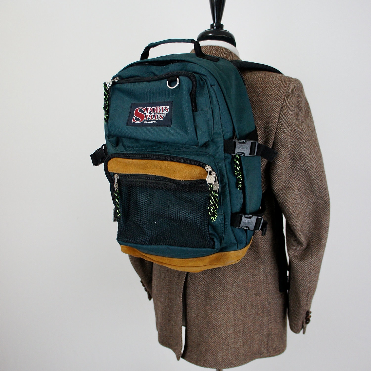 Vintage Olympia Sports Plus Canvas Backpack Green