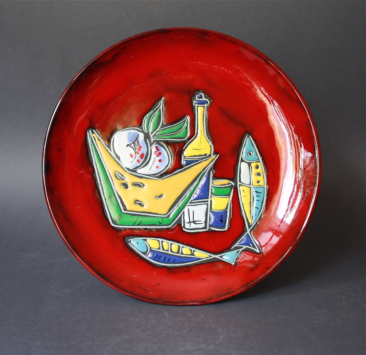 Mid Century Modern Italian Pottery Plate