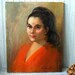 Vintage Original Painting Portrait of a Mid Century Woman