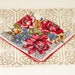Vintage Handkerchief with Red, Blue and Gold Flowers
