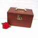 Old Train Case, Vintage Luggage, Makeup Travel Case, Brown Overnight Luggage, Lucite Handle