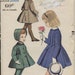 Vogue 2885 Girls 1950s Princess Coat and Leggings Pattern Criss Cross Suspenders Childrens Vintage Sewing Pattern Breast 23.5