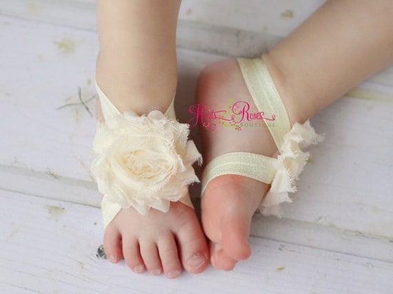 Baby Shoes-Baby Barefoot Sandals-Baby Sandals-Flower Sandals-Barefoot ...