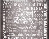 CLASSROOM RULES SIGN - Personalized Teacher Gift - Canvas Word Art - Ready to Hang 11" x 14" Other sizes/colors available Il_170x135