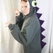 bug-eyed swamp monster hoodie - gray, purple and green