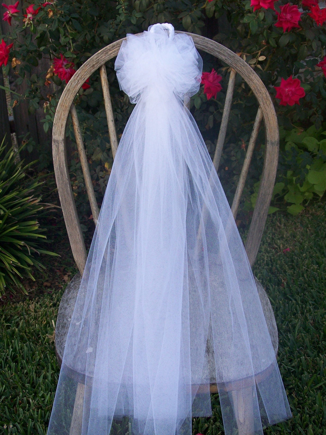 Tulle Pew Bows Quinceanera Church Pew Decor White Pew Bows