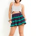 80s Navy and Green Nautical Stripe Mini Shorts