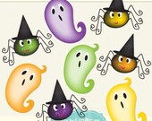Halloween Digital Clip Art, Spiders, Ghosts Il_170x135