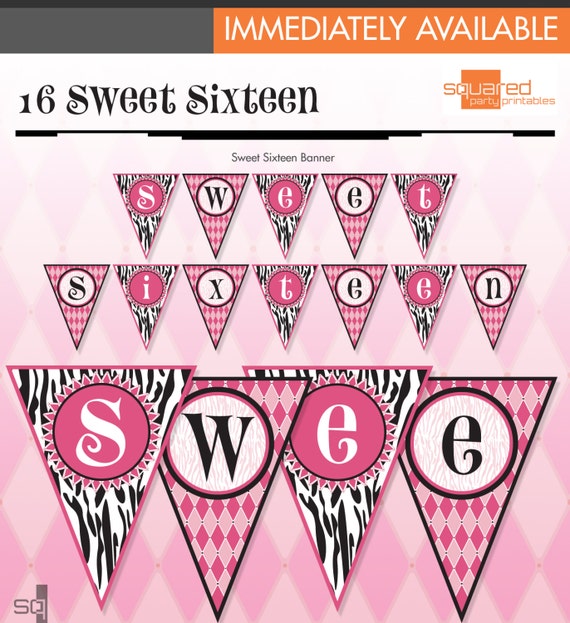 Sweet 16 Banner Template