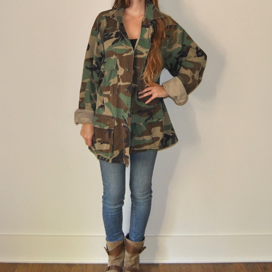 Vintage Army Jacket // Camouflage Military Jacket by JACKNBOOTS