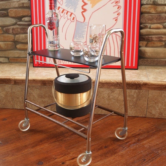 50s MID CENTURY TV Cart Retro Vintage Rolling by ACESFINDSVINTAGE