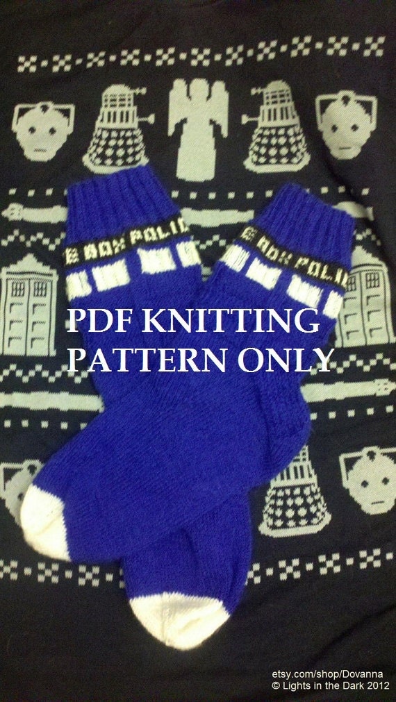Knitting Pattern: Doctor Who Tardis Socks