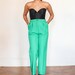 high waisted kelly green twill trousers s-m