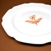 Vintage Dinner Plate Calla Lily Orange Cream Scallop Edge