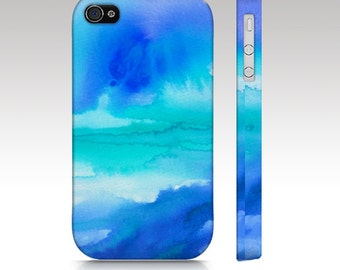Iphone 6s case, Ombre blue iPhone case, iPhone 6 case, ombre iphone 5s, watercolor, abstract painting, blue turquoise aqua, art iphone case